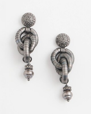 No Droop™ Hematite Link Drop Earrings