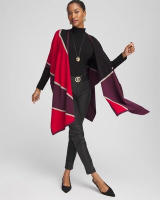 Colorblock Lurex Ruana click to view larger image.