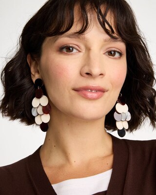 Neutral Resin Chandelier Earrings click to view larger image.