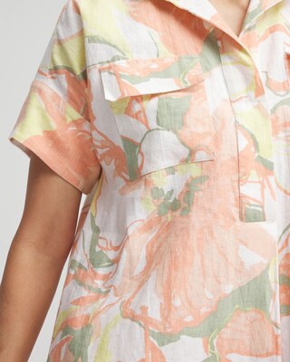 Floral Linen Shirtdress click to view larger image.