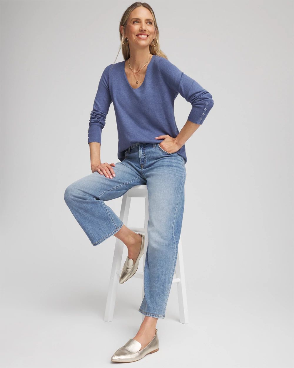 Ella V-Neck Pullover Sweater