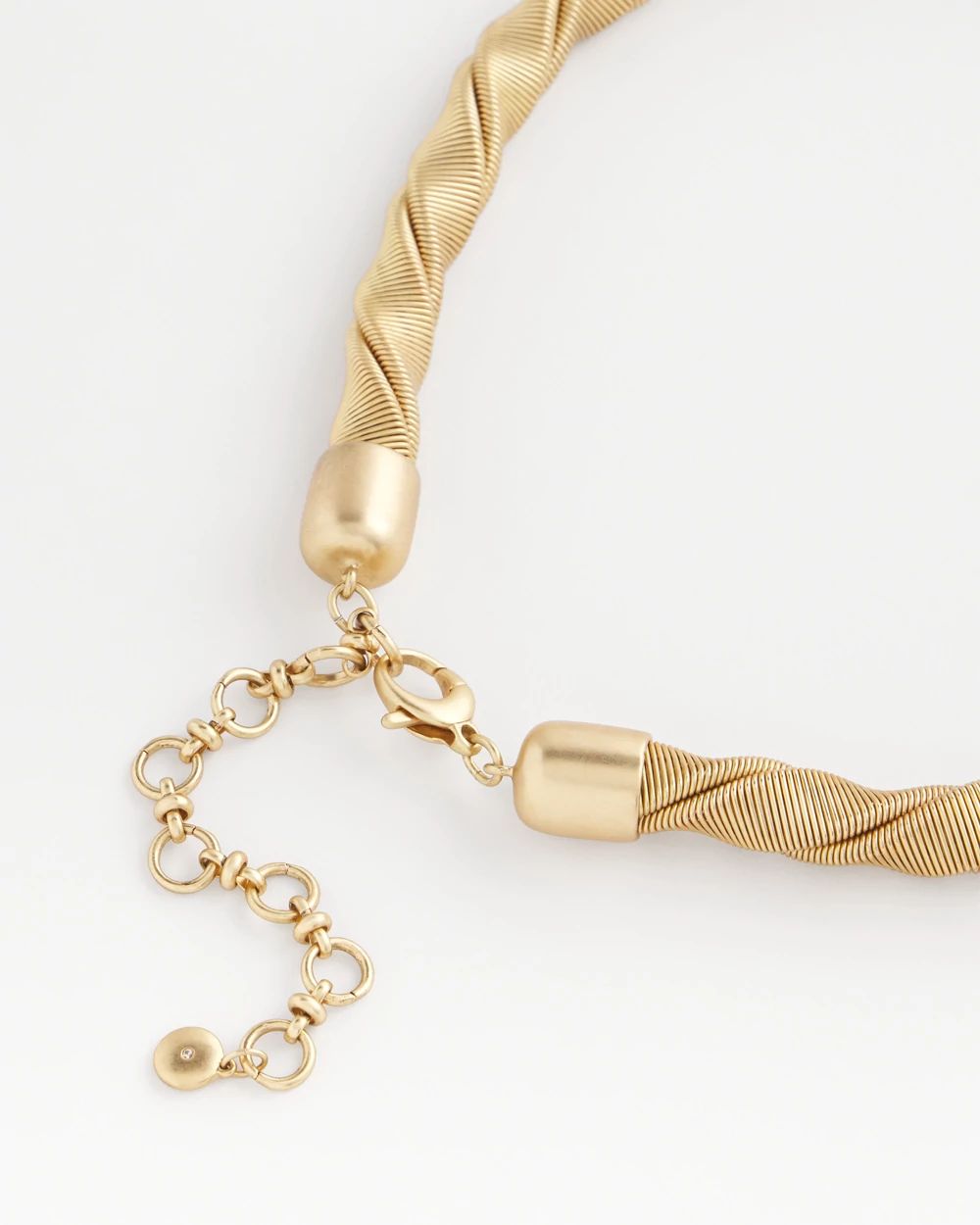 Gold Tone Twisted Coil Necklace