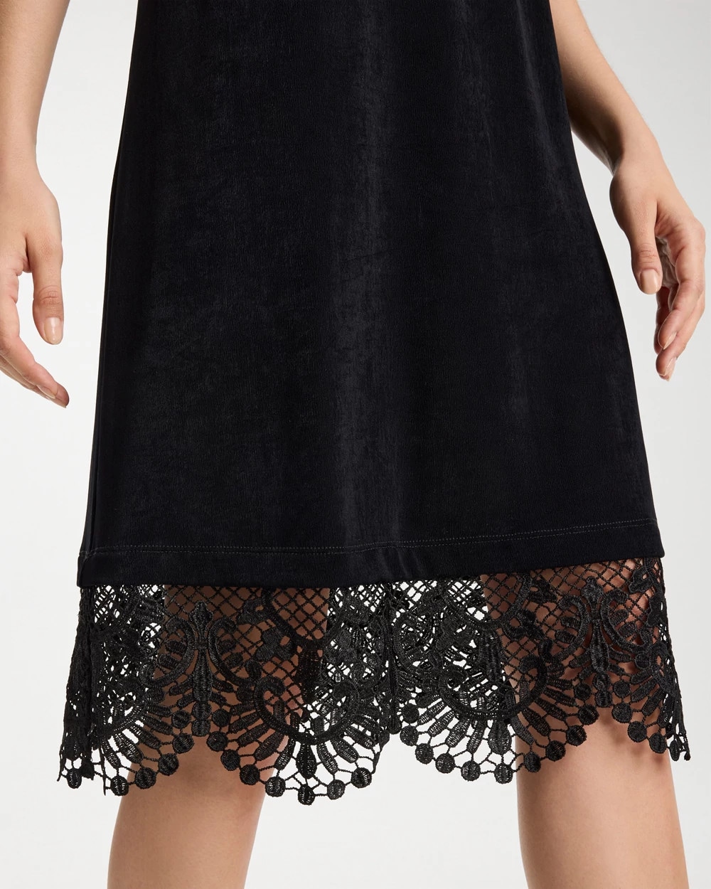 Travelers™ Lace Hem V-Neck Dress