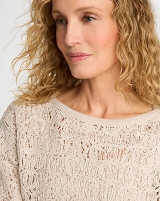 Cotton-Blend Dolman Pullover Sweater click to view larger image.