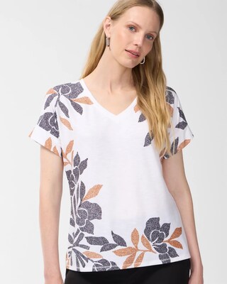 Zenergy Floral Drop Shoulder Tee