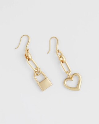 Padlock & Heart Earrings