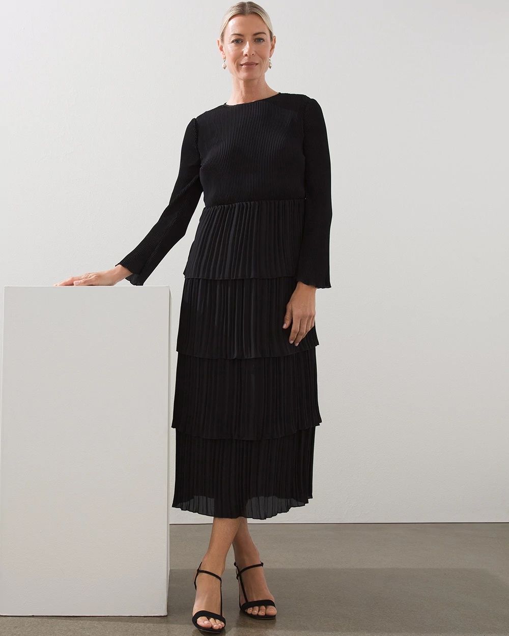 Black Label Pleated Tier Dress