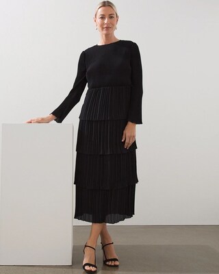 Black Label Pleated Tier Dress