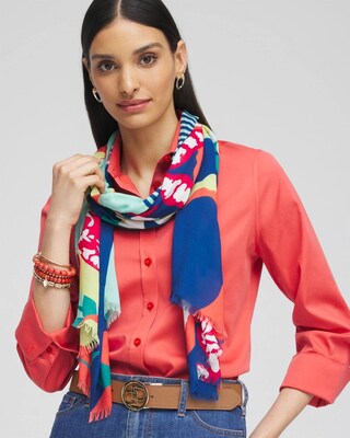 Mixed Floral Oblong Scarf