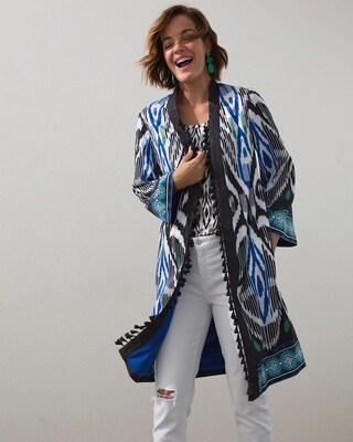 40th Anniversary Border Tassel Ikat Kimono