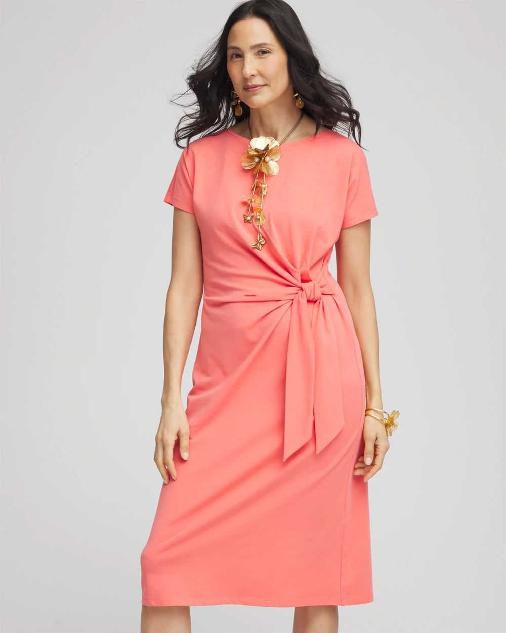 Dolman-Sleeved Side-Tie Dress