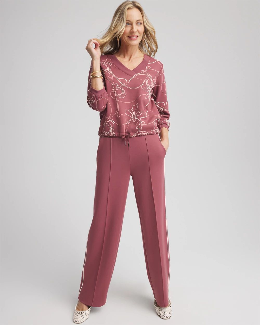Zenergy® Double-Knit Embroidered Top click to view larger image.