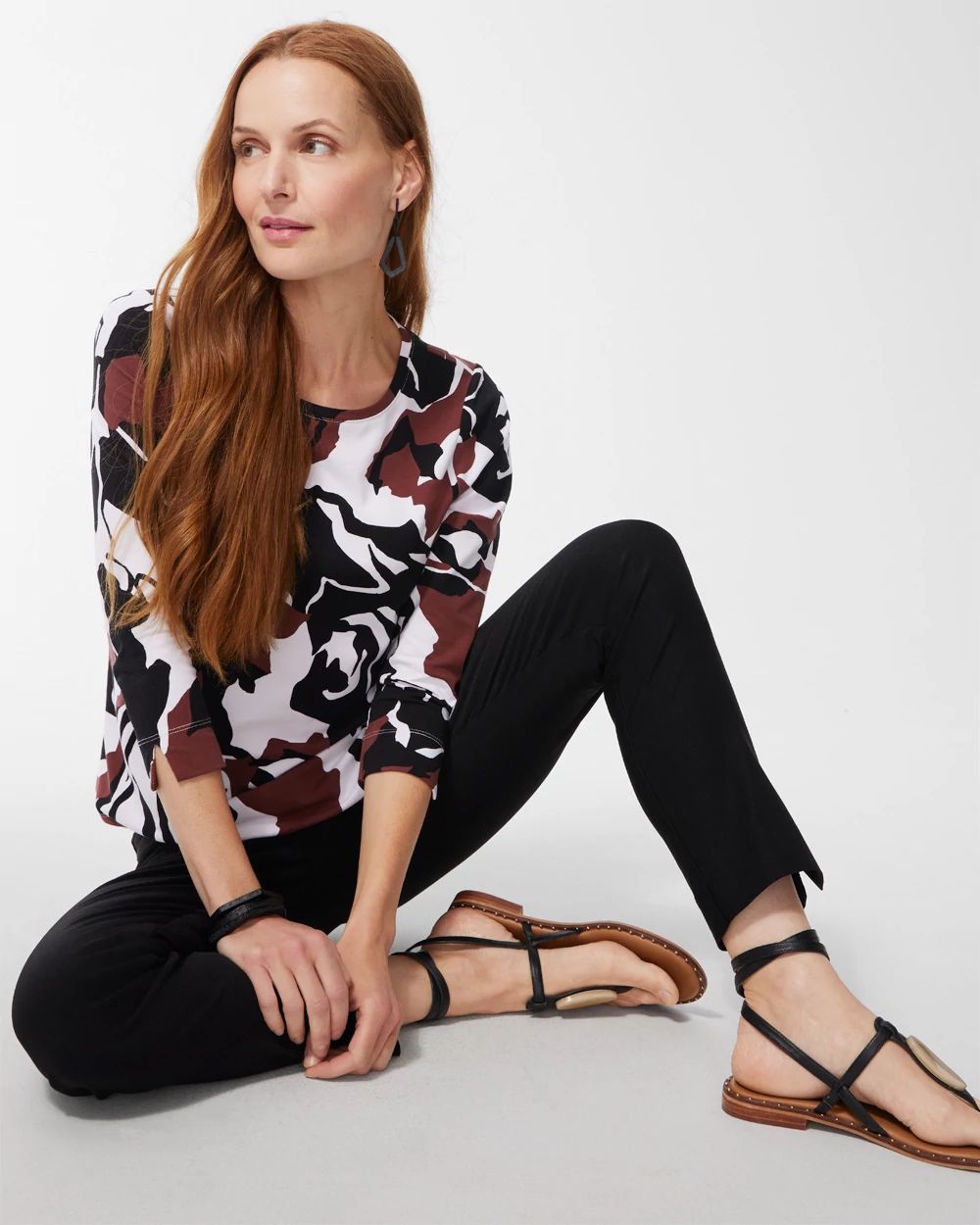 Floral 3/4 Sleeve Perfect Tee