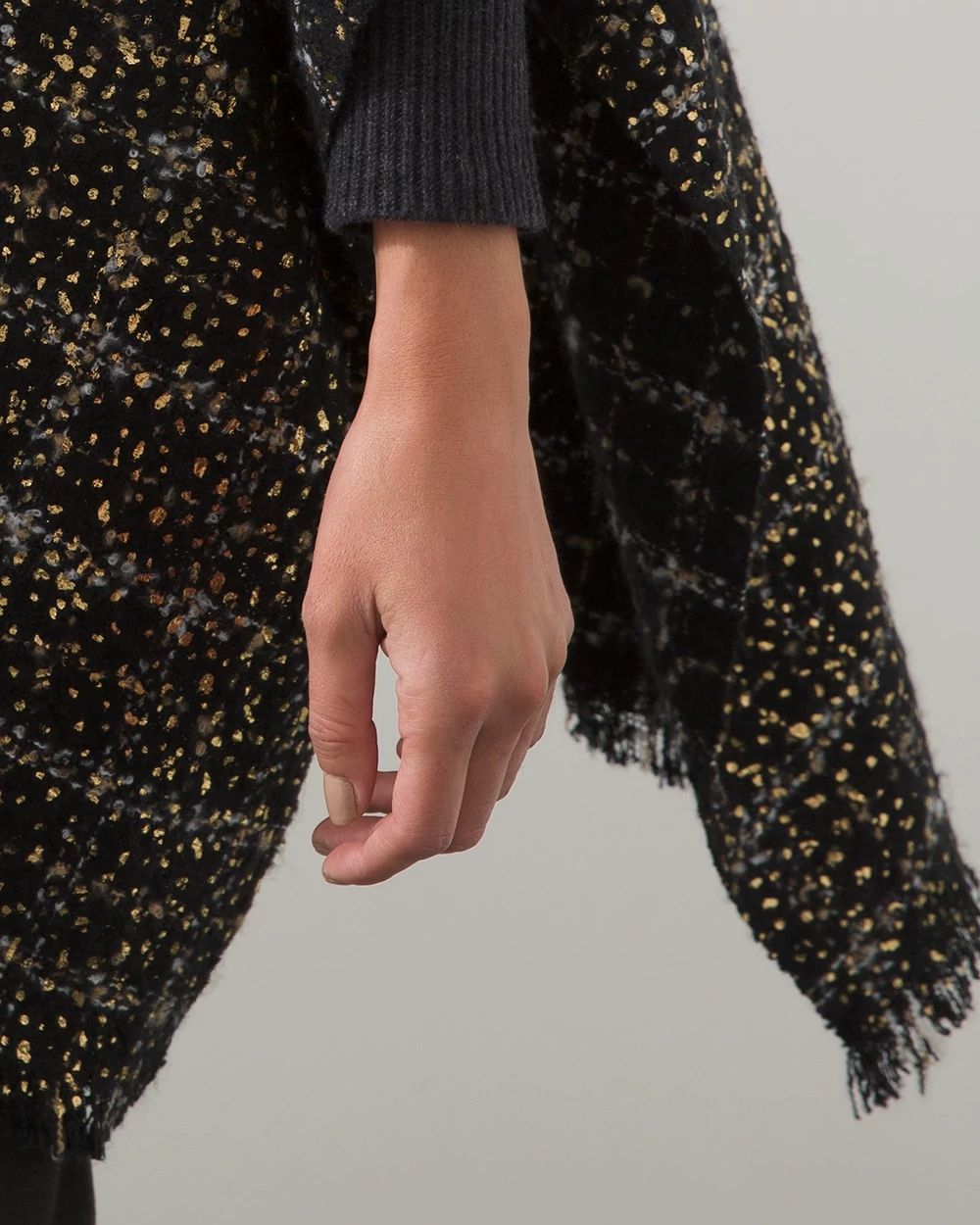 Textured Jacquard Ruana Wrap