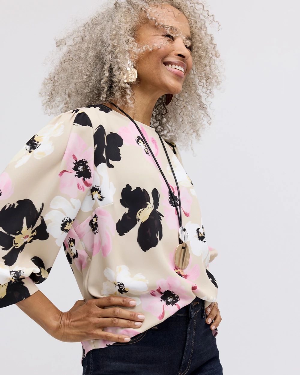 Satin Blossom Burst Shirt