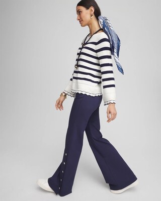 Button Detail Wide-Leg Pants click to view larger image.