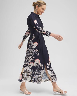 Floral Maxi Shirt Dress click to view larger image.