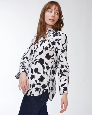 No Iron Stretch Black and White Shirt