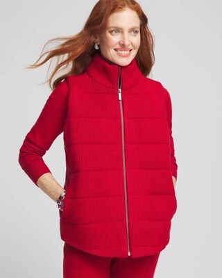 Zenergy® Luxe Ribbed-Knit Puffer Vest