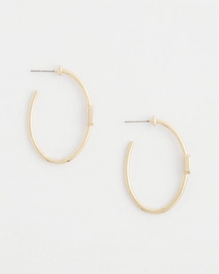 Gold Oval Hoop Earrings click to view larger image.