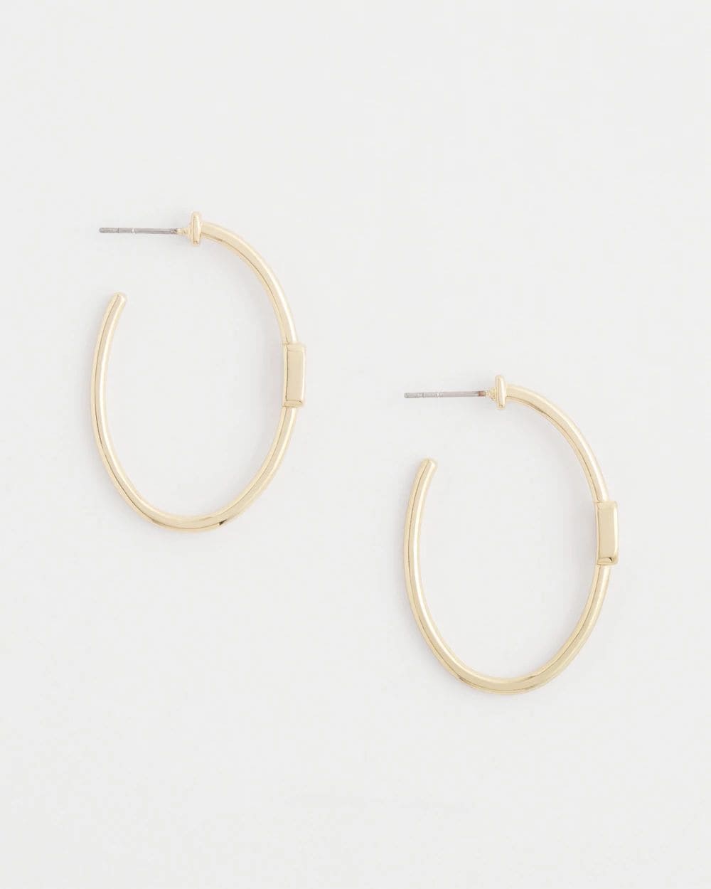 Gold Oval Hoop Earrings click to view larger image.