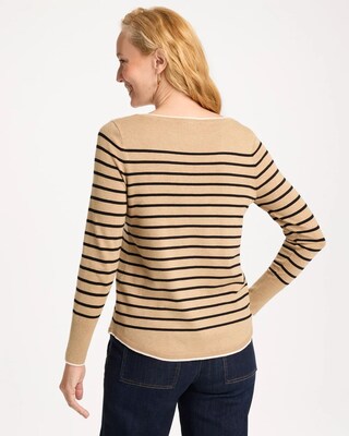Ella Bateau Button Tipped Sweater click to view larger image.