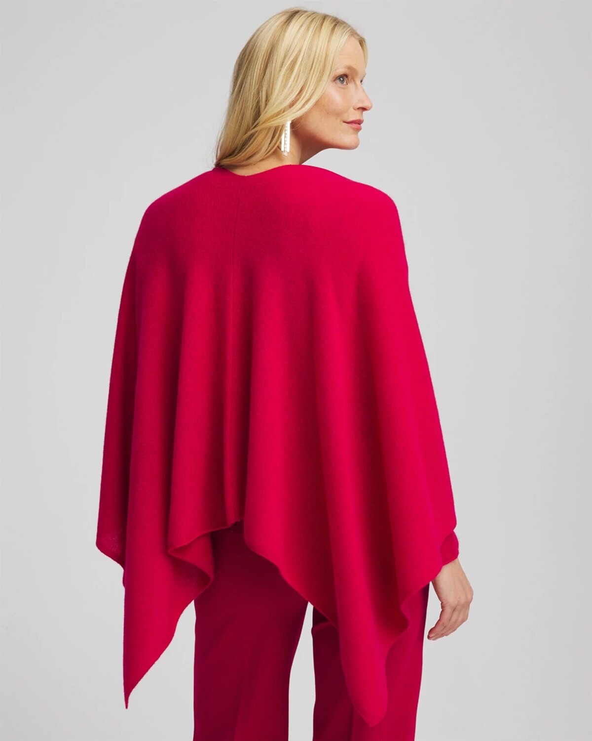 Chico's Cashmere Poncho In In Red