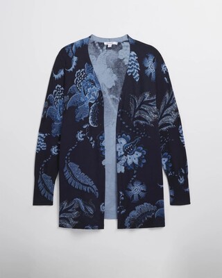 Spun Rayon Floral Cardigan