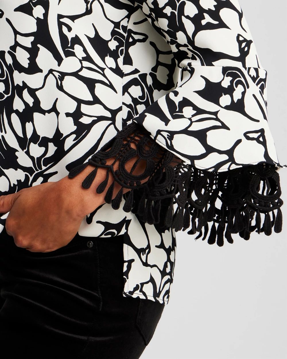 Lace Detail Floral Top