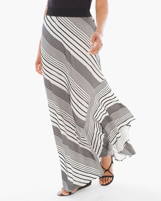 Stripe High-Low Maxi Skirt
