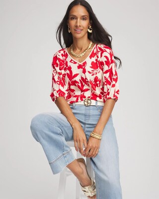 Floral Braided Linen Top click to view larger image.