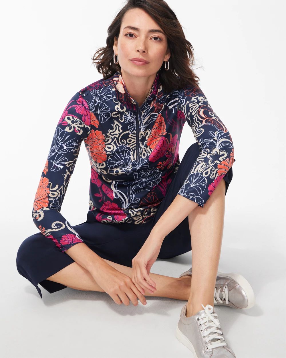 Zenergy UPF Floral Long Sleeve Top