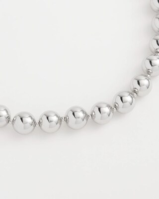 Silver Tone Beaded Collar Necklace click to view larger image.