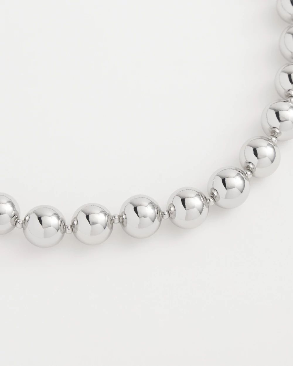 Silver Tone Beaded Collar Necklace