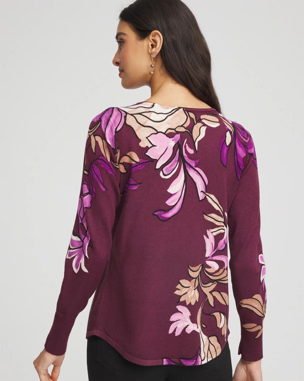 Ella V-Neck Artisinal Pullover Sweater click to view larger image.