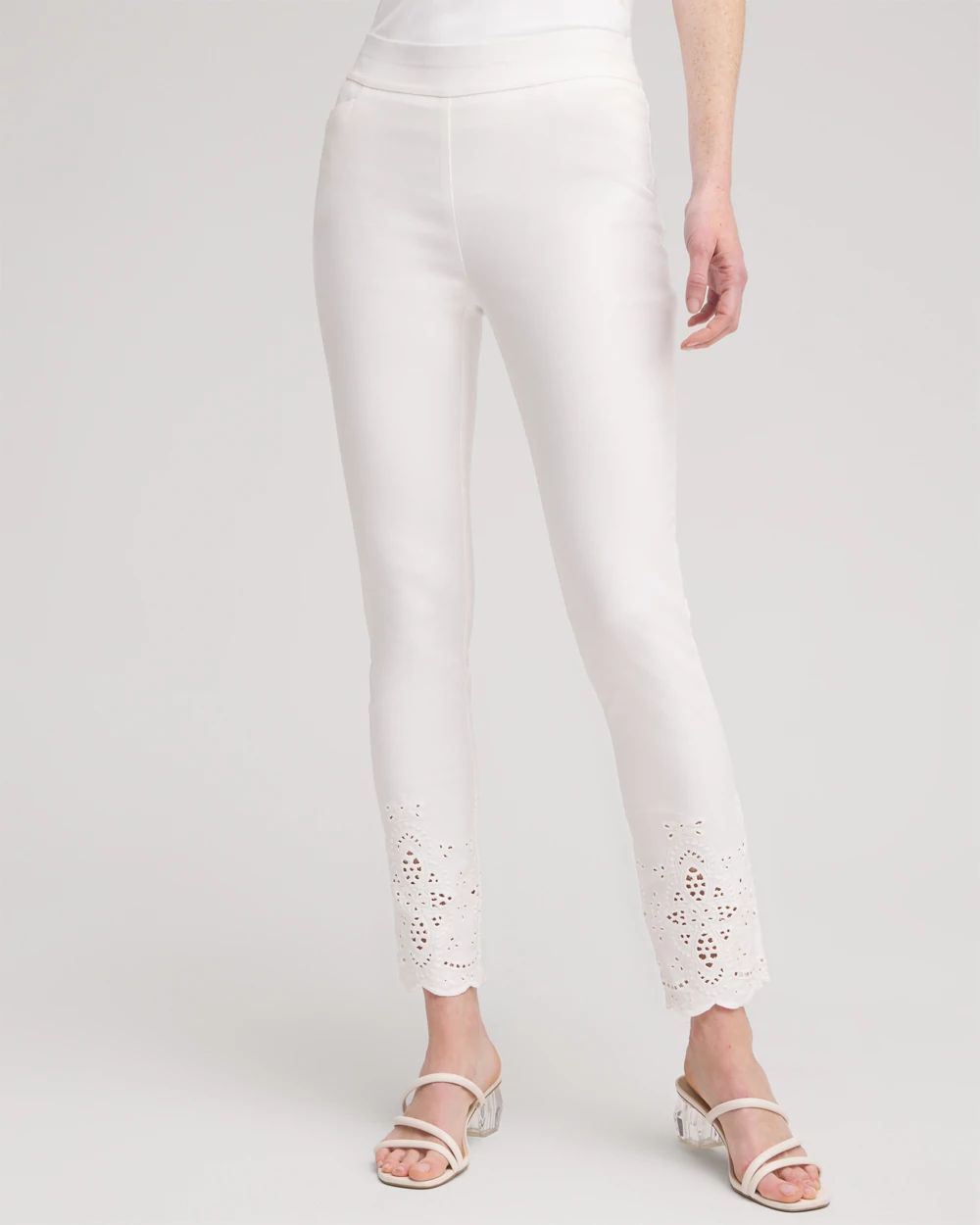 So Slimming Petite Brigitte Eyelet Ankle Pants