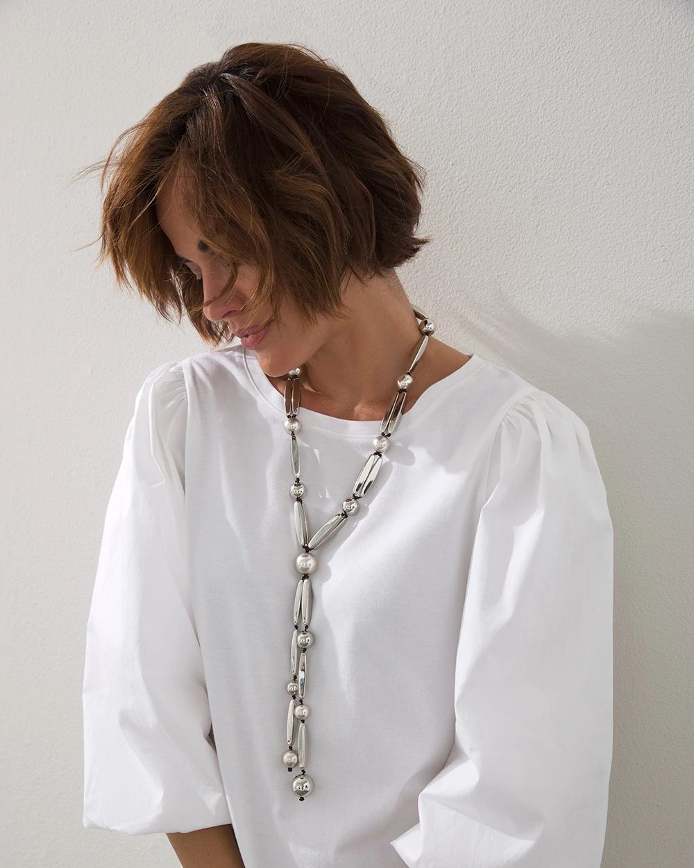 Silver Long Y-Necklace