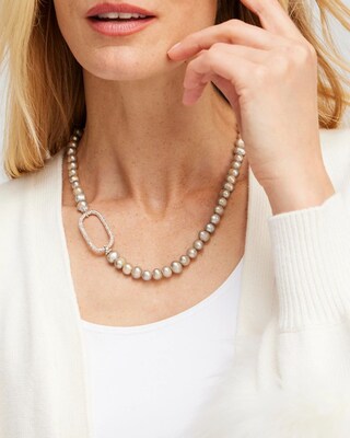 Fresh Water Pearl Pavé Necklace