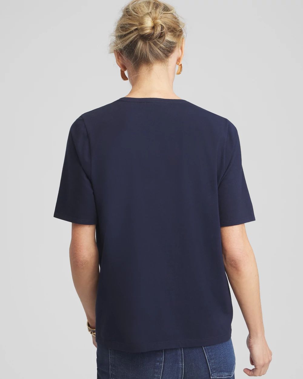 3D Floral Applique Ruffle Tee