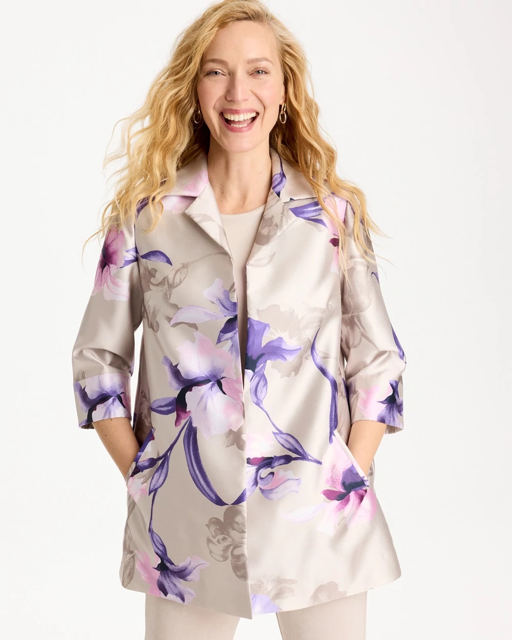 Travelers™ Collection Iris Collared Long Jacket, photo 1 of 5