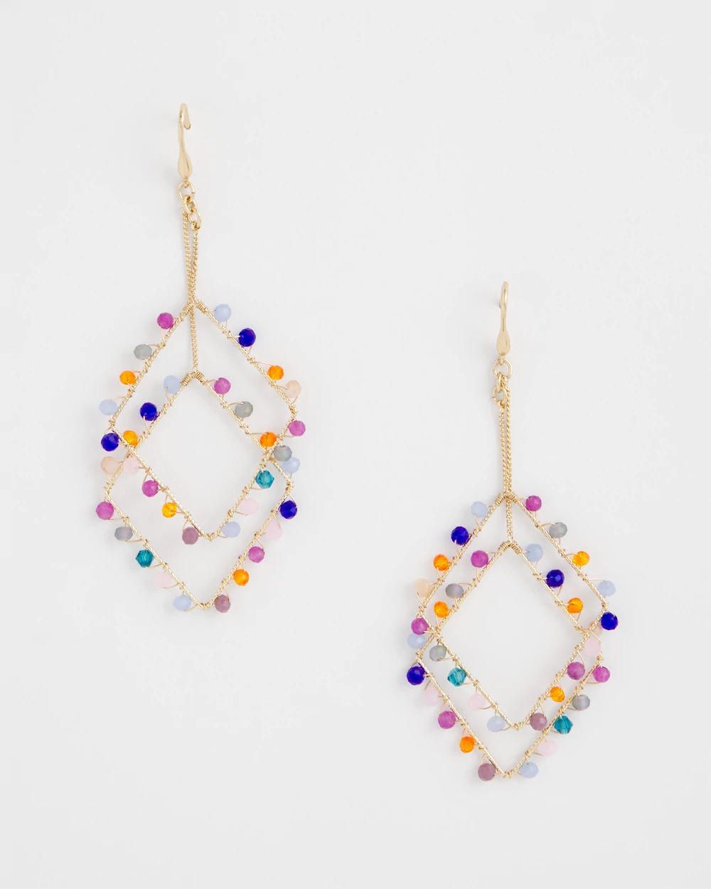 Diamond Shaped Linear Earrings