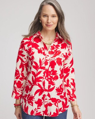 No Iron™ Floral Linen Shirt