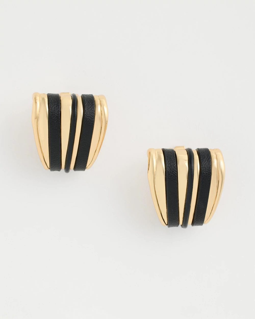 Black Goldtone Clip-On Earrings