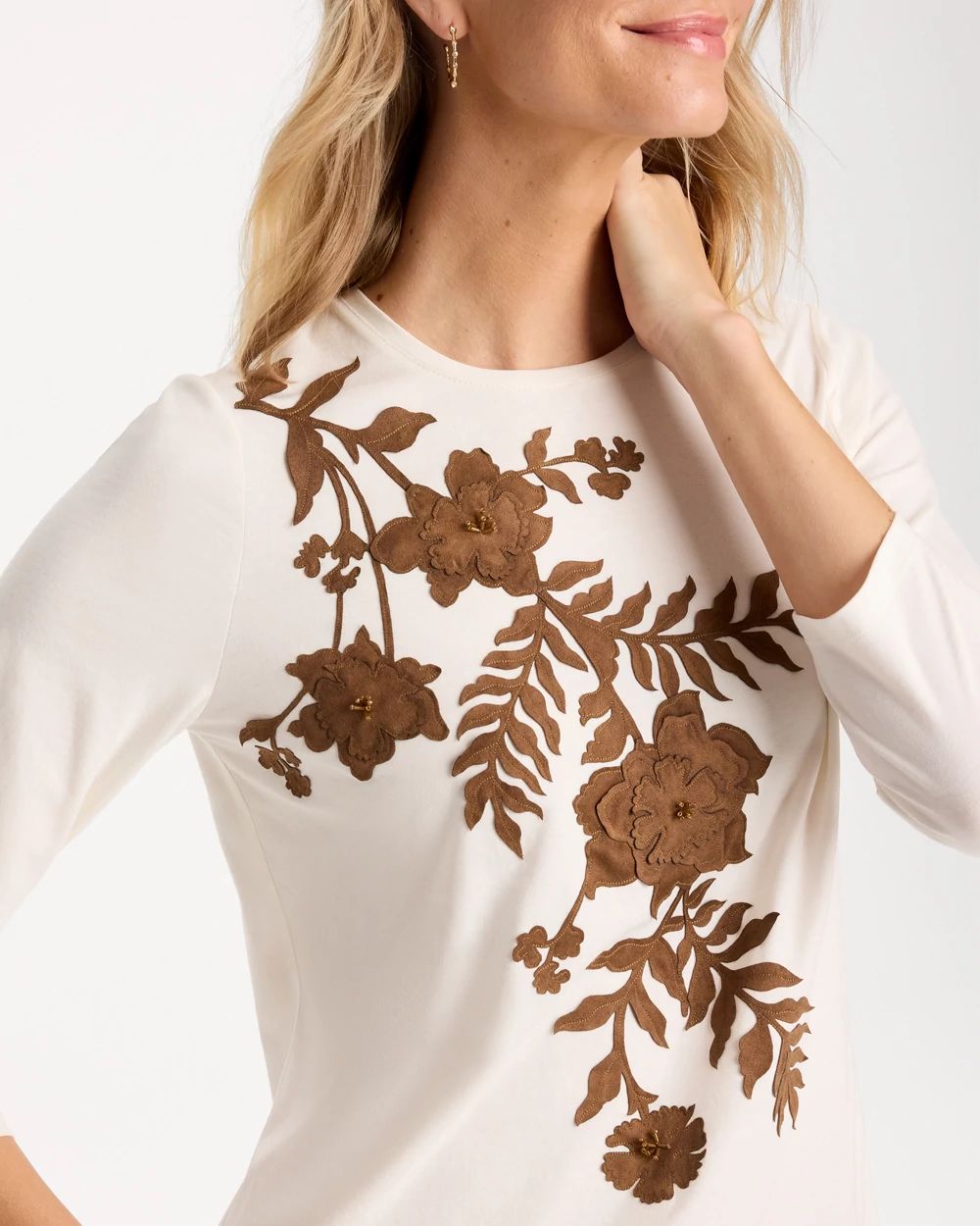 Faux Suede Applique Tee click to view larger image.