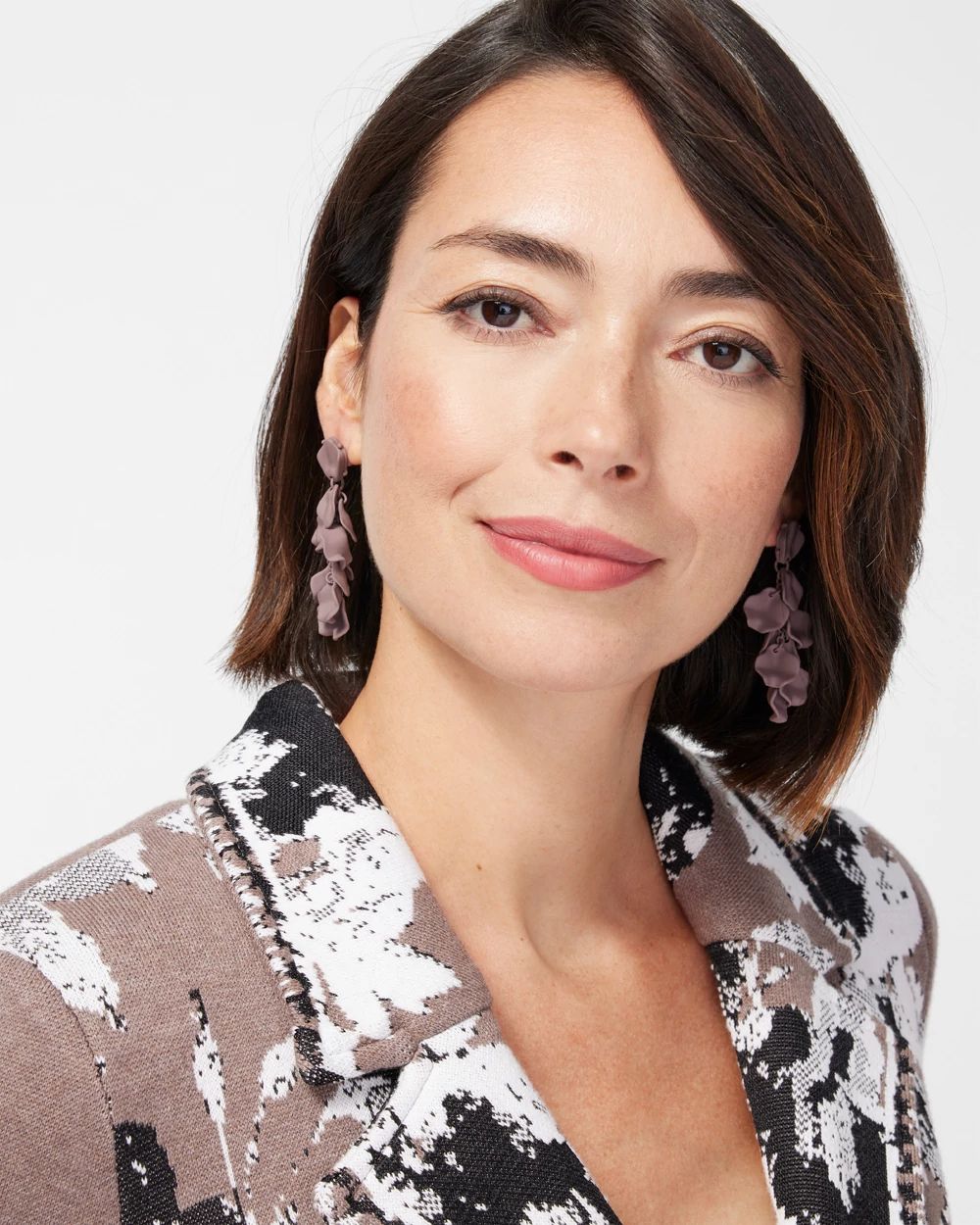 Taupe Cluster Earrings