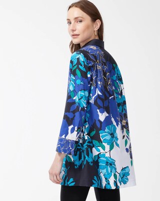 No Iron Stretch 3/4 Sleeve Floral Tunic
