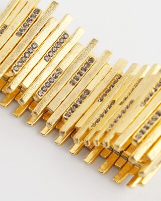 Brushed Gold Tone Stretch Bracelet click to view larger image.