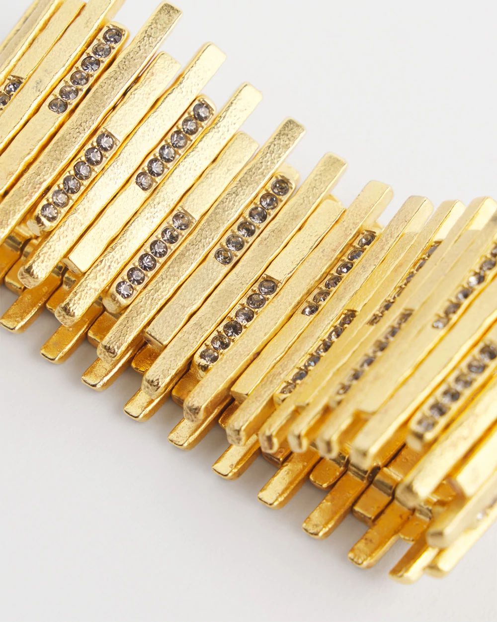 Brushed Gold Tone Stretch Bracelet click to view larger image.