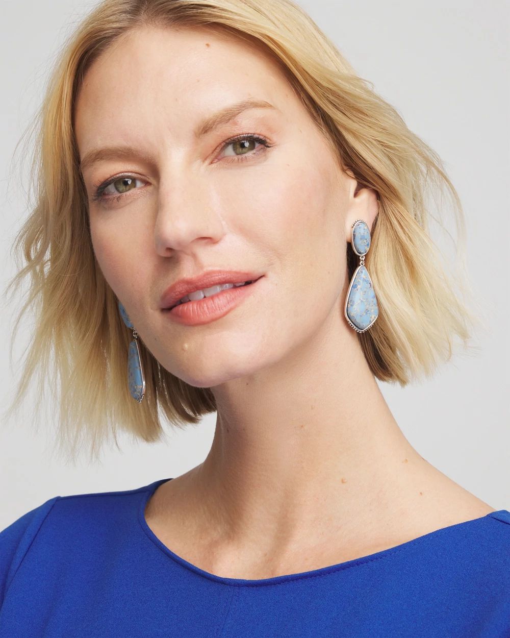 No Droop® Marbled Tiered Drop Earrings