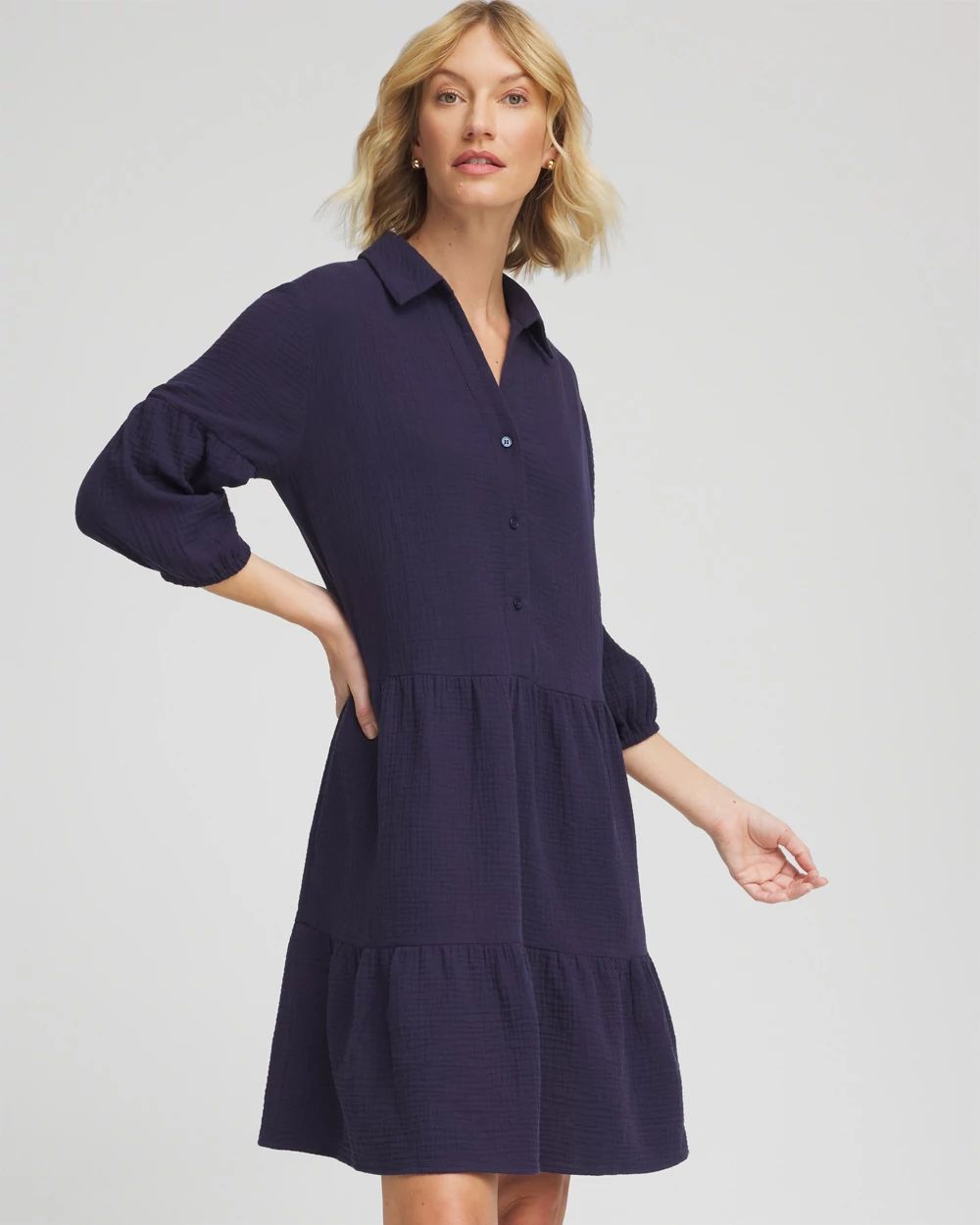 Woven Tiered Swim Cover-Up Dress